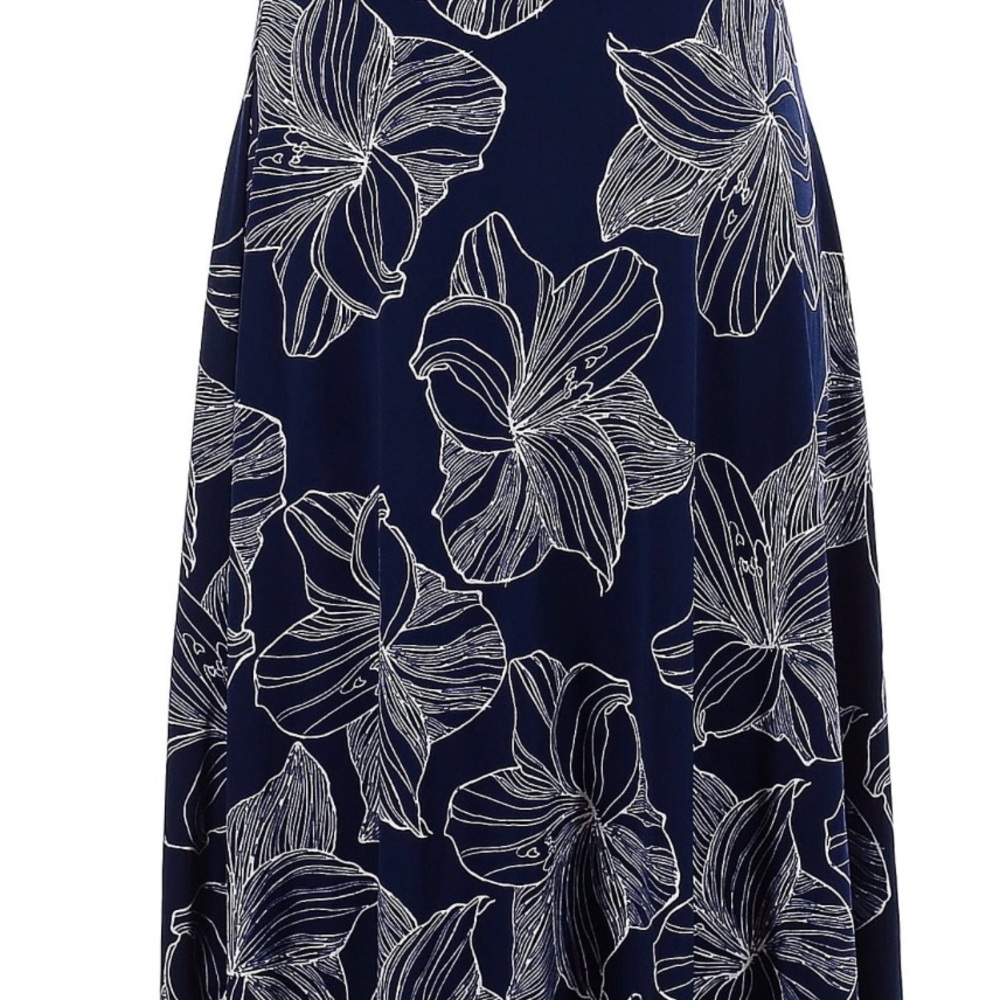 LuLaRoe Blue Gray Midi A-line Skirt